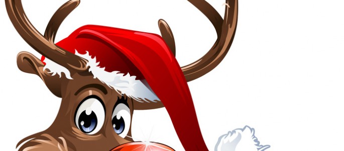 Rudolph with Christmas Hat